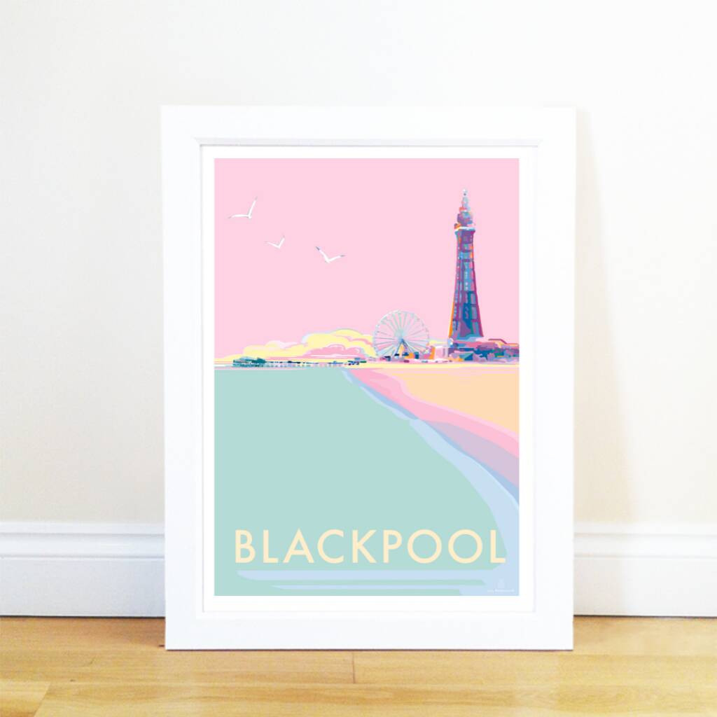 Blackpool Vintage Style Seaside Poster By Becky Bettesworth