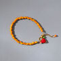 Orange Candy Stripe Beads Charm Bracelet, thumbnail 3 of 3