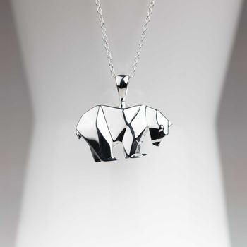 Personalised Silver Origami Polar Bear Necklace, 6 of 7