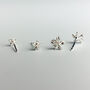 Sterling Silver Dainty Flower Stud Earrings, thumbnail 4 of 6