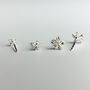 Sterling Silver Dainty Flower Stud Earrings, thumbnail 4 of 7