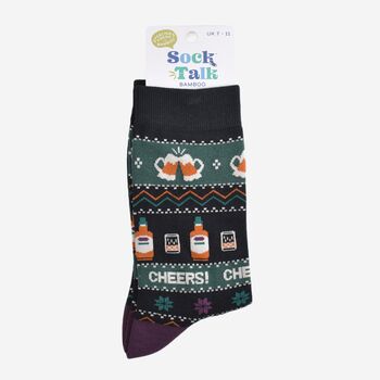 Men's Bamboo Socks Party Drinks Fair Isle, 5 of 5