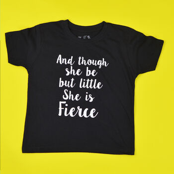 'Little But Fierce' Slogan Print T Shirt, 5 of 6