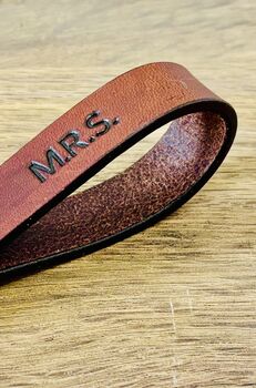 Personalised Leather Keyring, Spanish Brown, 11 of 11