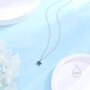 Tiny Sapphire Blue Cz Flower Necklace, thumbnail 2 of 12