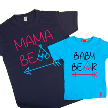 Personalised Mama Bear And Baby Bear T Shirt Set, 2 of 5