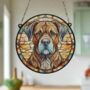 Boxer Brindle Stained Glass Effect Suncatcher, thumbnail 4 of 6