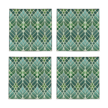 Sage Green And Grey Interwoven Trees Art Nouveau Coaster Set, 5 of 10