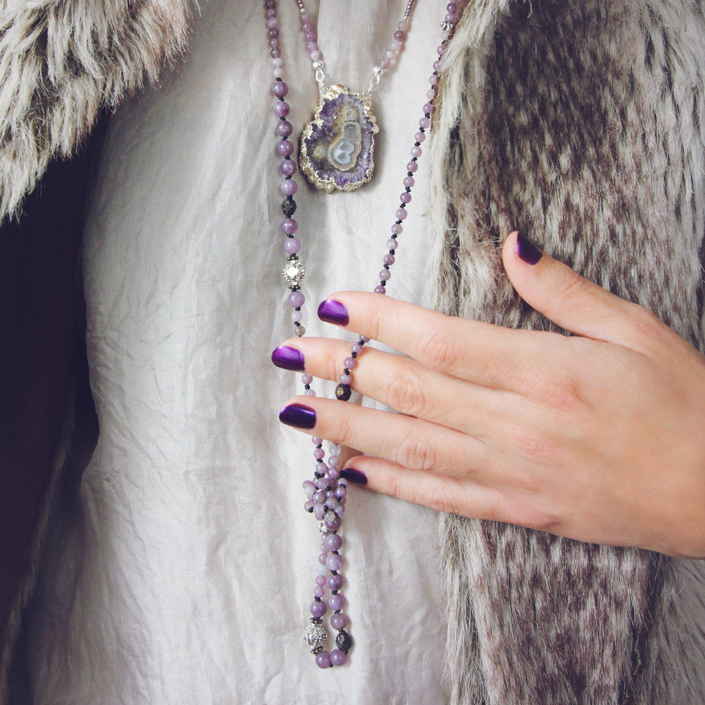 Hand Knotted Silk And Jade Necklace By Artique Boutique