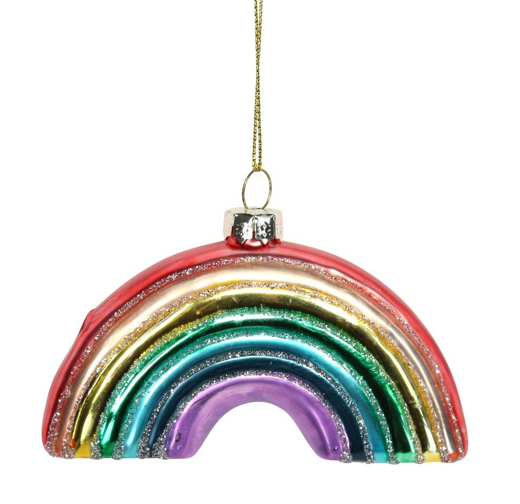 rainbow bauble by the christmas home