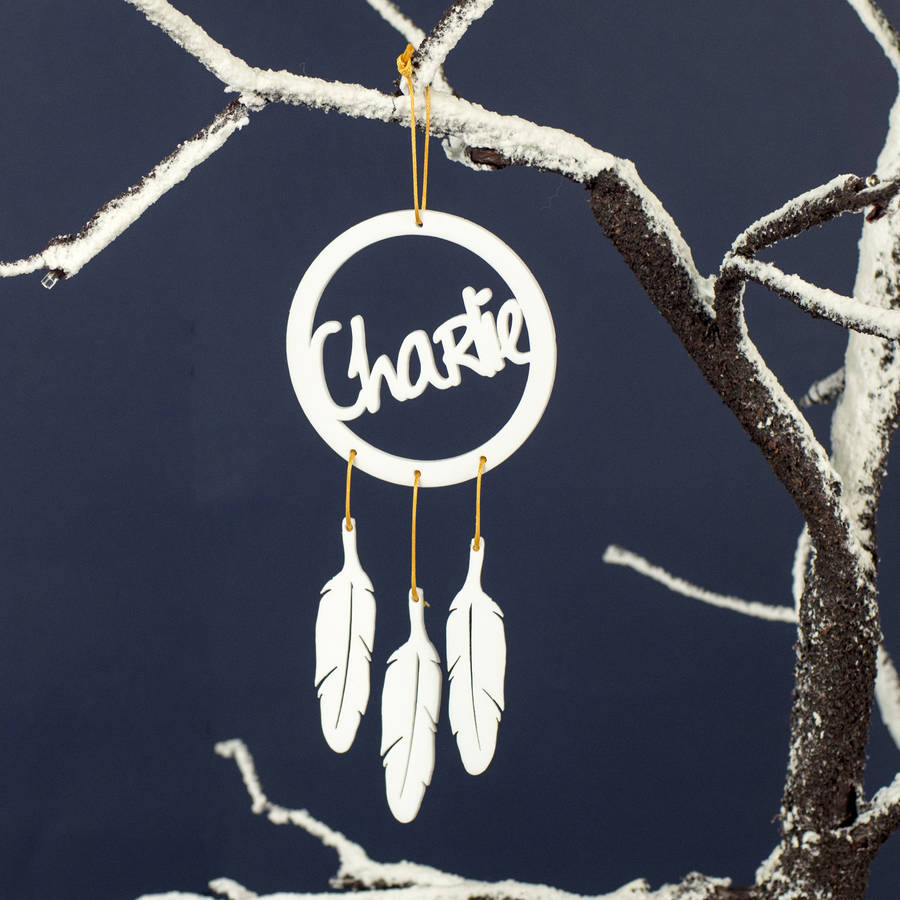 personalised dream catcher christmas decoration by suzy q designs
