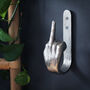 Silver Hand 'Middle Finger' Wall Hook, thumbnail 1 of 4