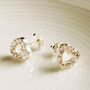 Sterling Silver Diamante Heart Earrings, thumbnail 1 of 4