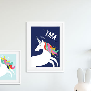 Personalised Rainbow Unicorn Print By Coupole Carnaby