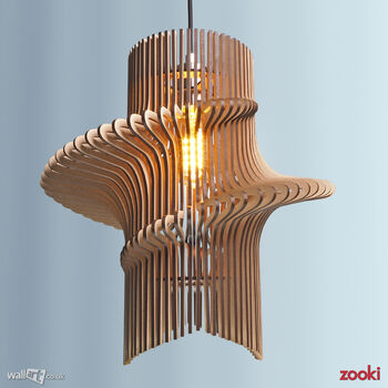 Zooki 16 'Skadi' Wooden Pendant Light, 2 of 9