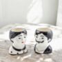 Pair Of Monochrome Mr And Mrs Ceramic Pots, thumbnail 1 of 2