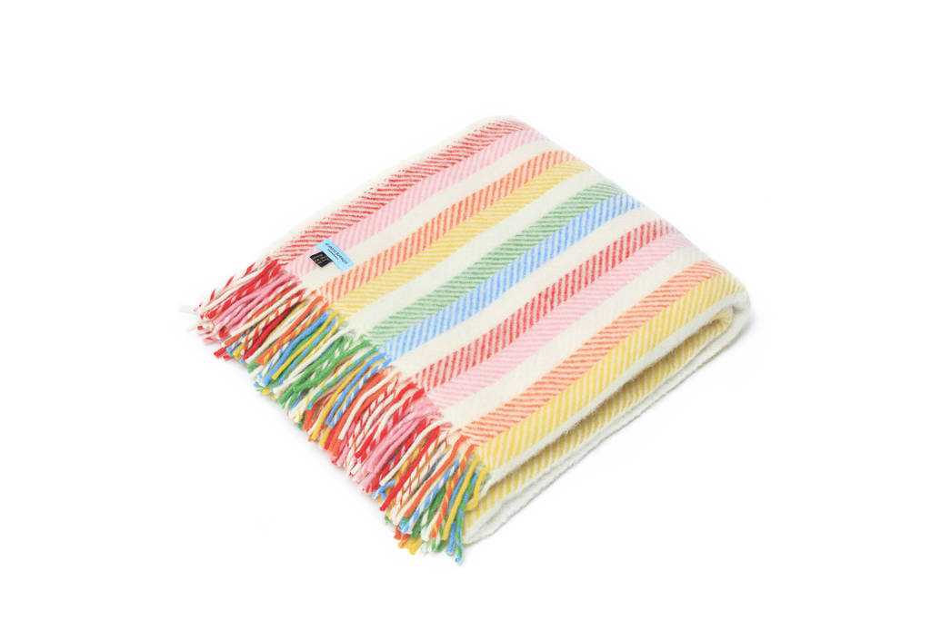 wool picnic blanket leather straps/waterproof backing by atlantic