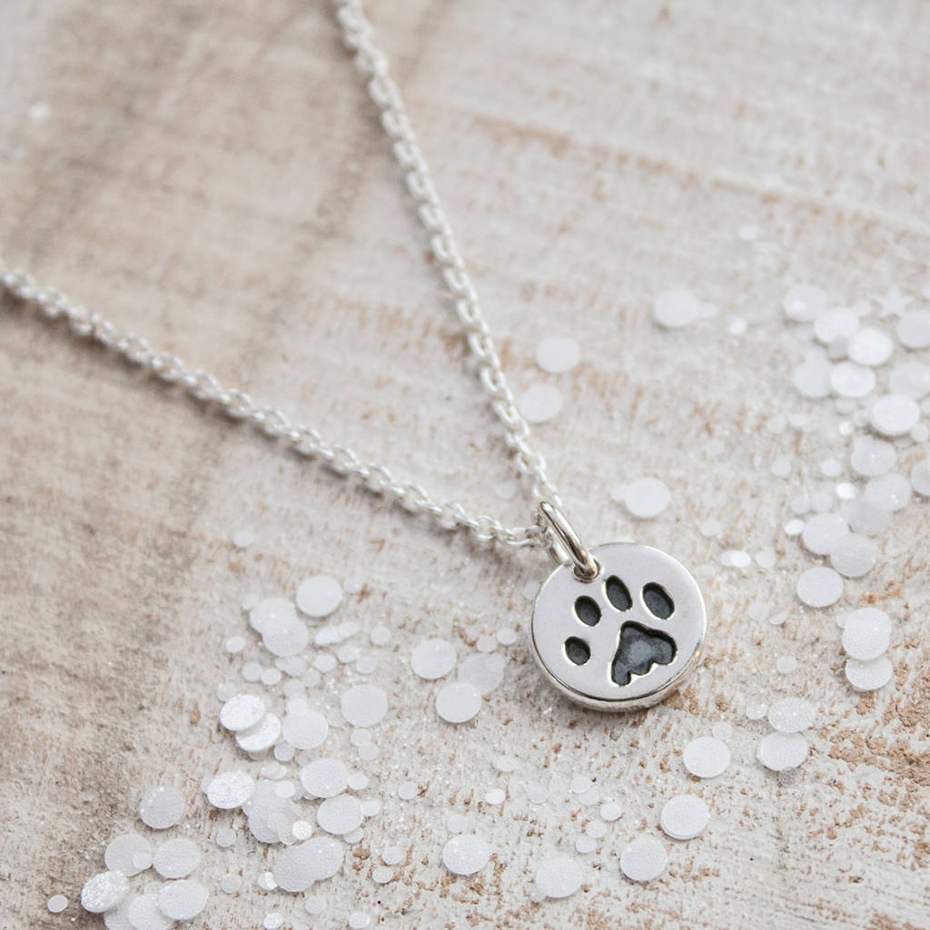 Paw Print Silver Necklace By Green River Studio Notonthehighstreet