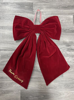 Personalised Luxury Velvet Christmas Door Bow, 2 of 7