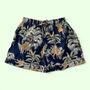 Giraffe And Leopard Print 100% Cotton Ladies Pyjama Short Set In Navy Blue, thumbnail 5 of 6