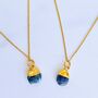 December Birthstone Necklace, Tanzanite, Gold Plated, thumbnail 2 of 8