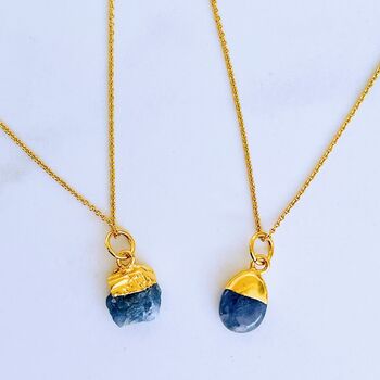December Birthstone Necklace, Tanzanite, Gold Plated, 2 of 8