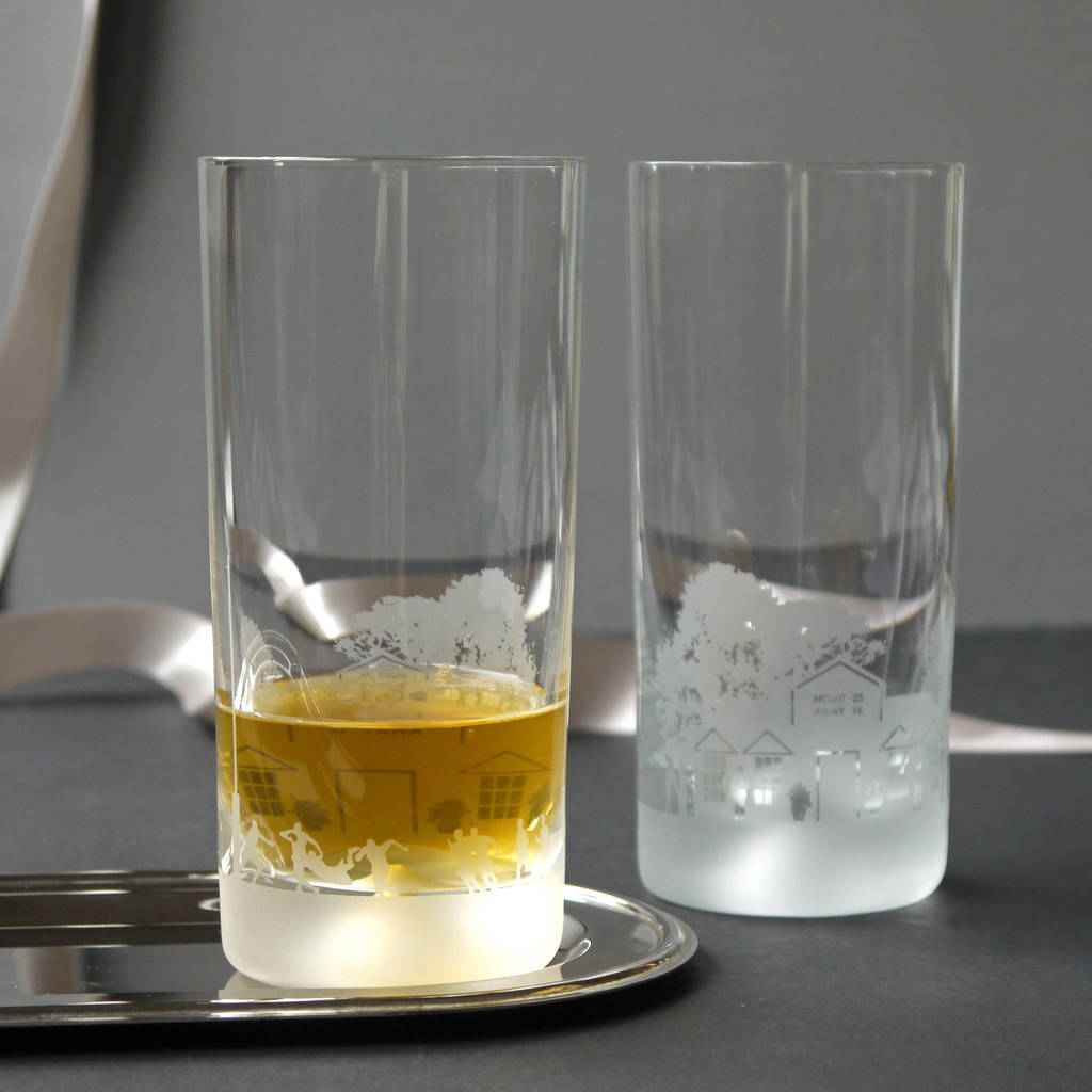 Rugby Scene Glassware Gifts By Inkerman London | notonthehighstreet.com