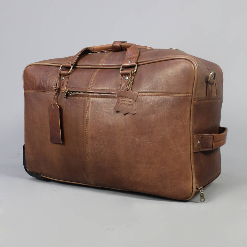 classic vintage style leather roller bag by vintage child ...