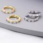 Baguette Cz Huggie Hoop In Sterling Silver, thumbnail 6 of 11
