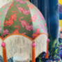 Green Psychedelic Tigers Dome Fringe Lampshade, thumbnail 2 of 3
