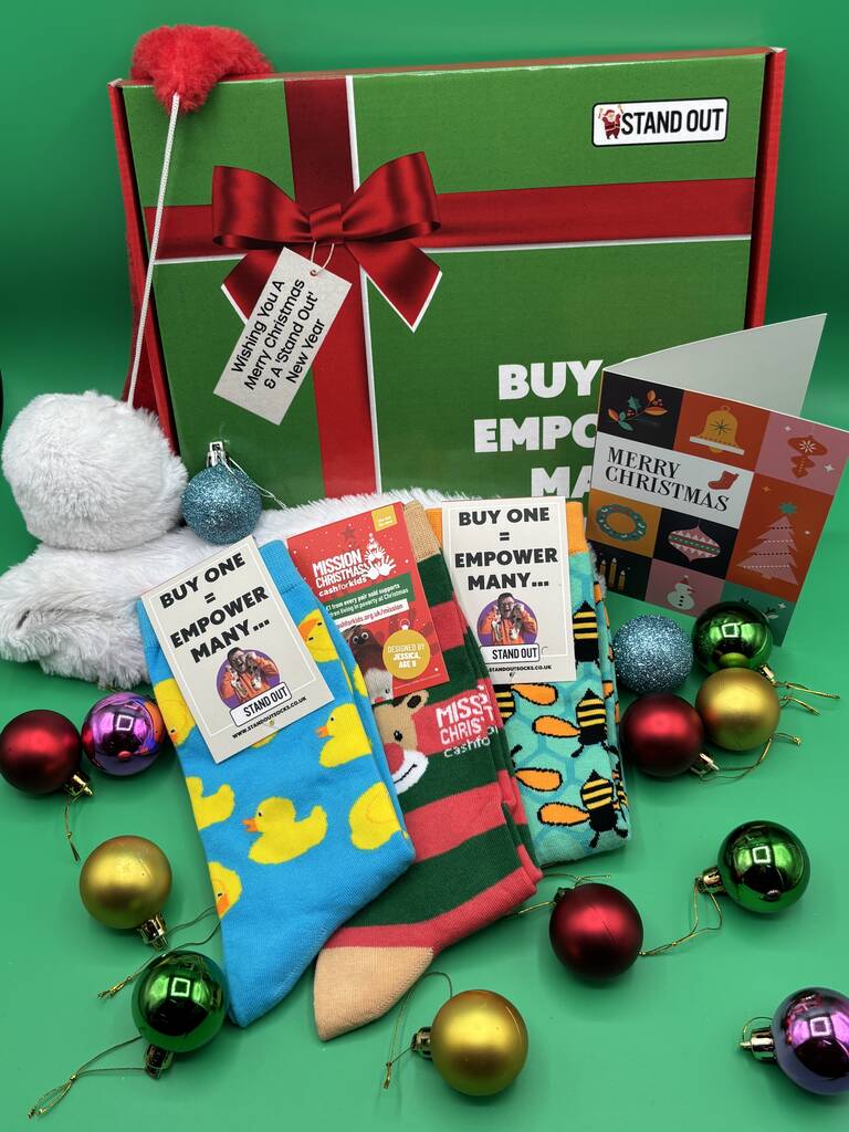 The Gift That Gives Back Box – Letterbox Gift, Three Pairs Of Stand Out Socks