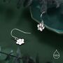 Sterling Silver Paw Print Drop Hook Earrings, thumbnail 5 of 11