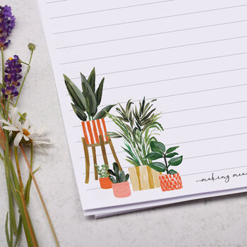 A5 Personalised Letter Writing Paper With Houseplants, 2 of 4