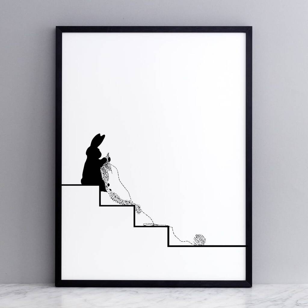 Knitting Rabbit Print