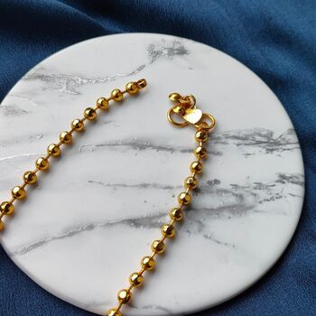 Golden Brass Beaded Foot Payal Anklet, 5 of 6