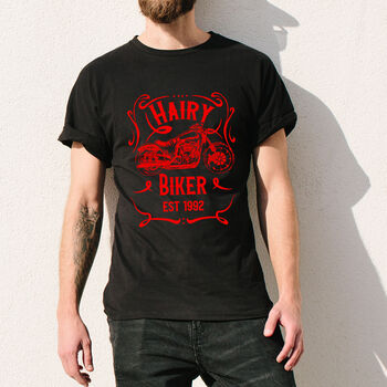 Personalised Hairy Biker Motorcycle Adult T Shirt, 4 of 6