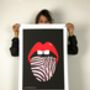 Kiss Me Wild Graphic Lips Art Print, thumbnail 5 of 6