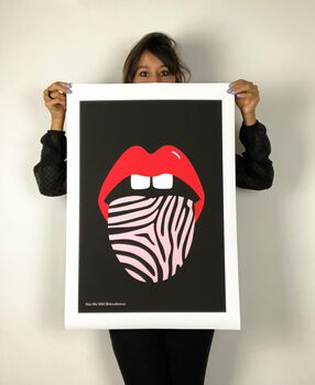 Kiss Me Wild Graphic Lips Art Print, 5 of 6