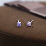Tiny Cosmic Dust Purple Opal Stud Earrings, thumbnail 4 of 10