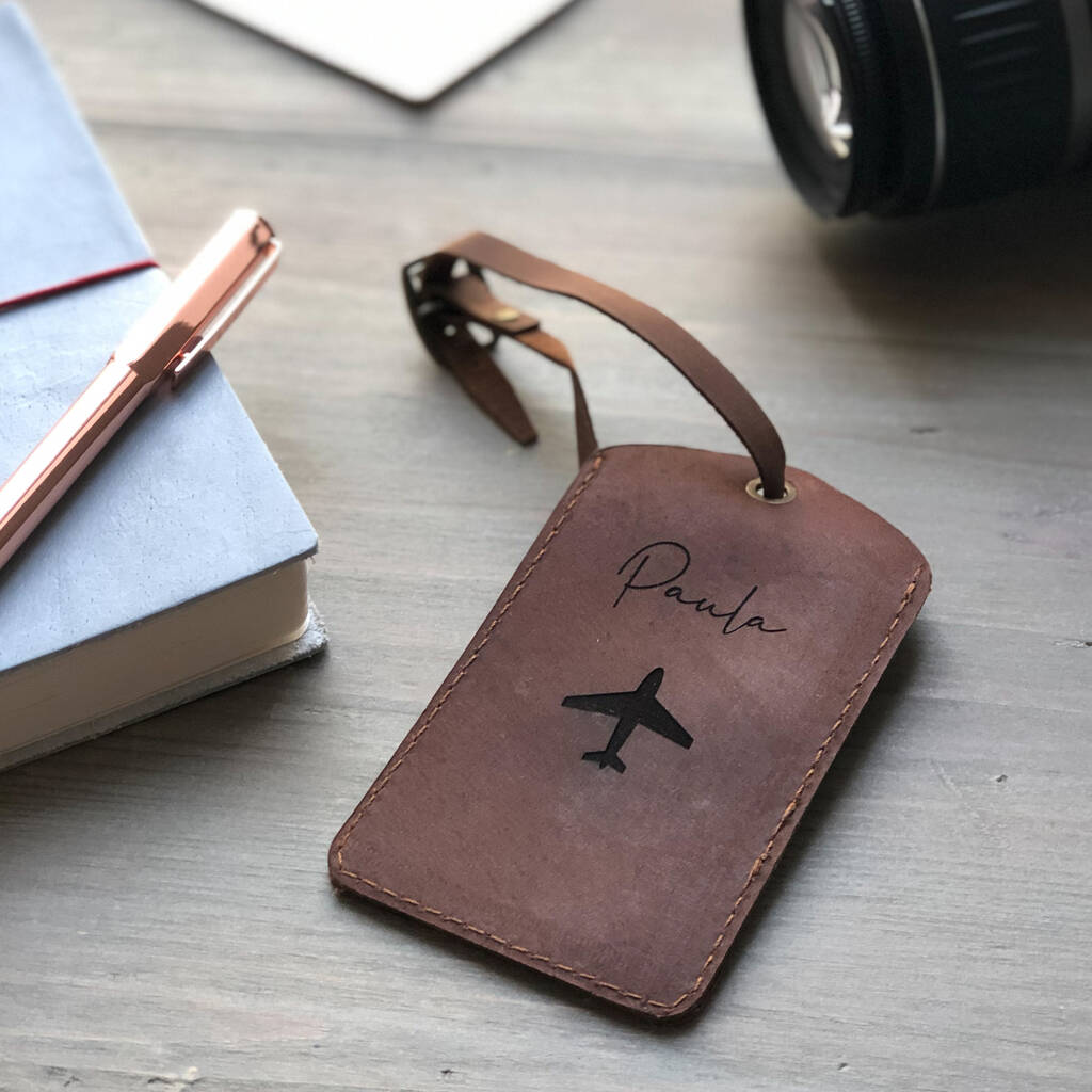 Personalised Leather Luggage Tag, 1 of 4