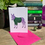 Purple Donkey Illustrated Blank Greeting Card, thumbnail 2 of 11