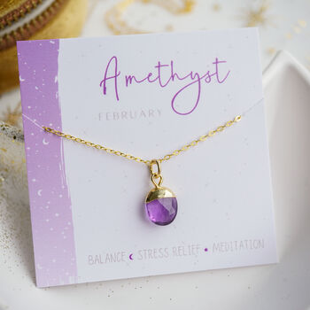 Amethyst February Birthstone Necklace, 2 of 11