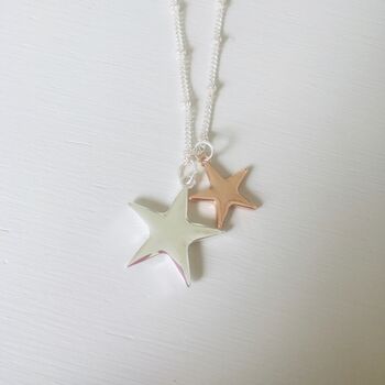Rose Gold And Silver Plated Star Necklace, 3 of 5