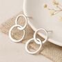 Sterling Silver Linked Hoop Stud Earrings, thumbnail 1 of 8