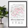 Custom Marathon Completion Map Route Print, Strava Route Or Park Run Map Print, thumbnail 4 of 5