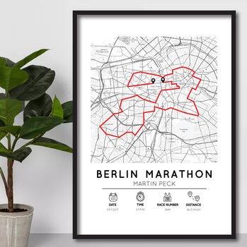 Custom Marathon Completion Map Route Print, Strava Route Or Park Run Map Print, 4 of 5