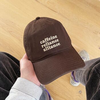 'Caffeine Reliance Alliance' Cotton Baseball Cap, 4 of 8