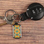 Moroccan Flower Blue Orange Key Ring, thumbnail 4 of 10
