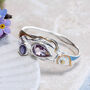 Molten Sterling Silver Amethyst And Iolite Ring, thumbnail 1 of 7