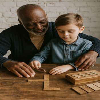 Grandad Gift; Wooden Large Domino Set, 2 of 7